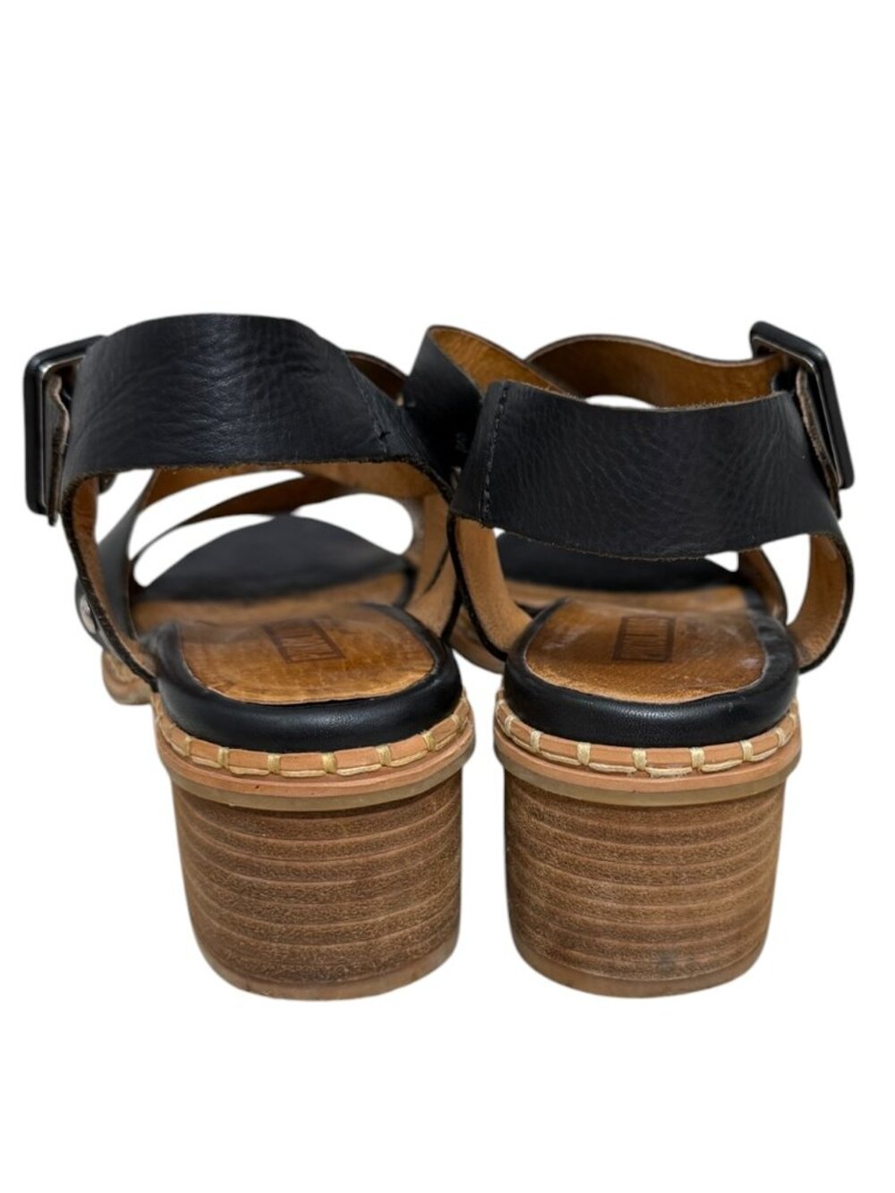 Pikolinos Blane Leather Stacked Heel Die-Cut Straps Women's Sandals Size 8.5 - Picture 4 of 7
